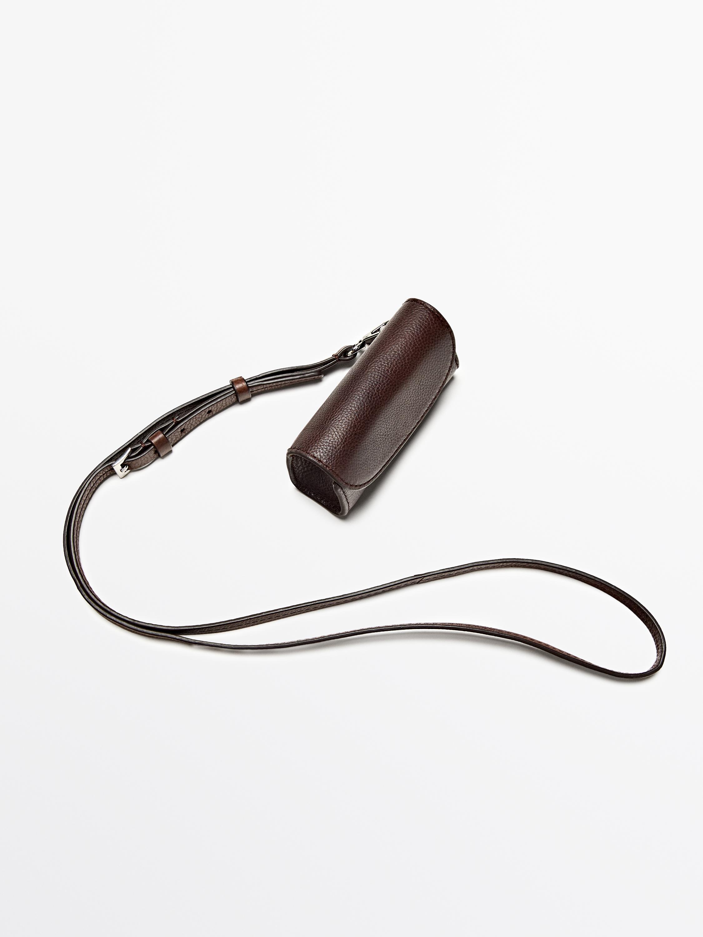 Nappa leather lipstick case